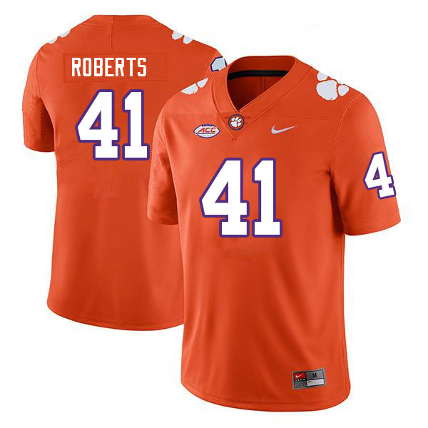 Men #41 Andrew Roberts Clemson Tigers College Football Jerseys Sale-Orange